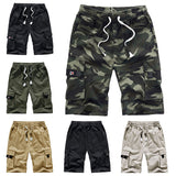 Women Casual Elastic Waist Drawstring Cargo Short Pants Camo Hiking Pants