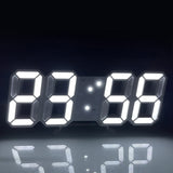 3D Digital Wall Clock LED Desk Alarm Clock Timer Snooze 12/24 Hour Display Digital Clock Night Wall Clock with Temperature Display, USB Charge