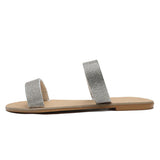 Women's  Diamond Print Flat Open Toe Sandals