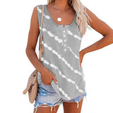 Sleeveless Stripe Tank for Women Summer Casual U Neck Loose Blouse Shirts Vest