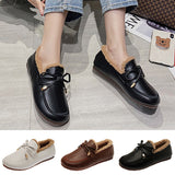 Women Bowknot Loafers Casual Shoes Lightweight Slip On Warm Flats Round Toe