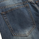 Men Ripped Jeans Straight Skinny Slim Fit Denim Pants Destroyed Frayed Trousers
