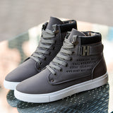 Mens Casual Comfort Shoes Flat Lace-Up Outdoor Hiking Work High Top Sneakers