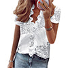Women Ruffle Blouse Shirts Short Sleeve V-Neck Shirt Basic Summer Fashion Tops