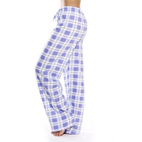 Women's Casual Plaid Printed Loose Pajama Bottoms Trousers Sleepwear Homewear