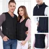 Unisex Electric Heated Vest V-Neck Jacket Waistcoat Thermal Heating Winter Warm