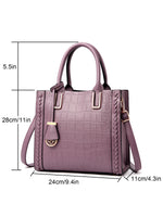 Women's Crocodile Grain PU Leather Shoulder Bag Crossbody Bag Handbag Tote Purse