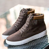 Mens Casual Comfort Shoes Flat Lace-Up Outdoor Hiking Work High Top Sneakers