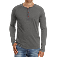 Men's Long Sleeve Casual Tops T-shirt Jumper Blouse Pullover Loose Shirt Buttons