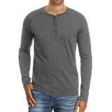 Men's Long Sleeve Casual Tops T-shirt Jumper Blouse Pullover Loose Shirt Buttons