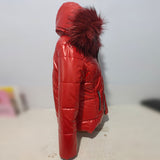 Women Winter Warm Jacket Hooded Faux Fur Collar Thick Side Pockets Comfy Coat