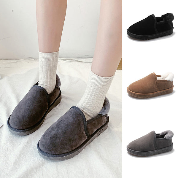 Womens Mens Warm Closed Back Slippers Plush Lined Anti-Skid Sole House Shoes Indoor Outdoor