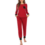Women's Pajama Set Sleepshirt Long Sleeve Tops Pants Trousers Nightwear Homewear