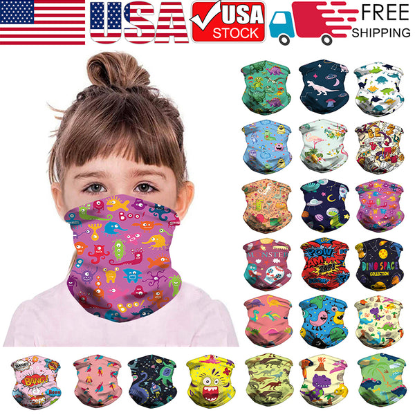 Ice Silk Kids Child Balaclava Tube Scarf Headband Face Mask Neck Gaiter Bandana