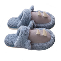 Unisex Adults Cute Cartoon Pattern Plush Slippers Slip On Closed Toe Casual Warm