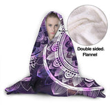 Bohemia Printed Hooded Blanket Flannel Wearable Throw Poncho Blanket Cape Wrap