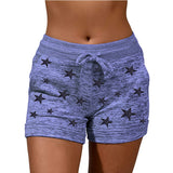 Women Yoga Shorts Elastic Waist Summer Beach Casual Drawstring Fitness Hot Pants