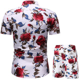 Men Hawaiian Short Sleeve Shirt Shorts Set Casual Beach Holiday Suit Loungewear