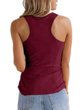 Women's Casual Solid Sleeveless Vest Tank Top Loose T-Shirt Blouse Tops Buttons