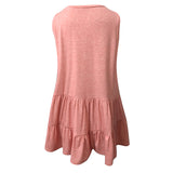 Women's Tiered Vest Tank Top Casual Loose Sleeveless Shirt Blouse Pullover Tunic
