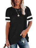 Women's Loose T-Shirt Casual Short Sleeves Pullover Round Neck Tops Blouse Tee