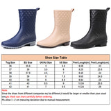 Women Rain Boots Black Waterproof Mid Calf Booties Fashion Out Work Garden Shoes