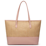 Women PU Leather Braided Shoulder Bag Ladies Beach Tote Large Handbag Messenger