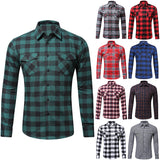 Men's Casual Button Down Plaid Shirt