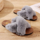 Womens Plush Soft House Slippers Non-Slip Slip on Open Toe Cozy Slides Shoes