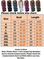 Women Striped Beach Slip Skirt Knee Length Sleeveless Round Neck Dress Plus Size