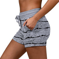 Women Yoga Shorts Elastic Waist Summer Beach Casual Drawstring Fitness Hot Pants