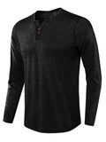 Men's Long Sleeve Casual Tops T-Shirt Jumper Blouse Pullover Basic Tee Buttons