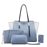 4Pcs Women Lady Fashion Handbag Shoulder Bags Tote Purse Messenger Satchel Set