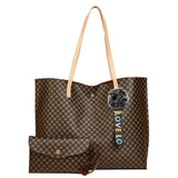 Women PU Leather Tote Shoulder Bag Handbag Satchel Purse With Clutch Bag Pom Pom