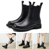 Ankle Chelsea Boots Ladies Pull on Casual Shoes Waterproof Short Rain Boots