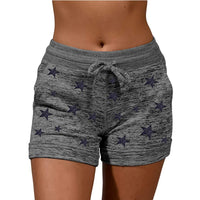 Women Yoga Shorts Elastic Waist Summer Beach Casual Drawstring Fitness Hot Pants