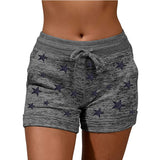 Women Yoga Shorts Elastic Waist Summer Beach Casual Drawstring Fitness Hot Pants