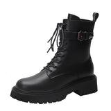 Women's Lace Up&Zip Combat Ankle Boot