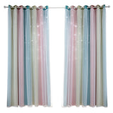 2-Layers Blackout Curtains Eyelet Ring Top Window Drapes Grommet Top Room Darkening Curtain Star Curtain Panel For Kids Boy Girl Bedroom Decor