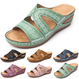 Women's Backless Beach Sandals Slippers Platform Mules Wedge Heel Casual Shoes