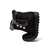 Womens Winter Snow Boots Plush Lined Anti-Slip Ankle Booties Flat Shoes with Zip