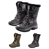 Mens Winter Snow Boots Camouflage Keep Warm Lace Up Outdoor Hiking Mid Calf Booties Anti Slip