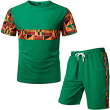 Men's Short Sleeve Shirt Shorts Set Two-piece Summer Fitness Suit Loungewear