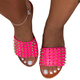 Women's Slippers Summer Slip On Sandals Outdoor Rivet Breathable Backless Shoes