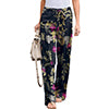 Women's Wide Leg Pants Vintage Cotton Linen Long Lightweight Elastic Waist Pants