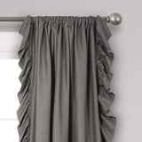 Ruffle Rod Pocket Curtain Thermal Insulated Semi Blackout Window Curtain Panels for Living Room Kids Bedroom Decor, Single Panel