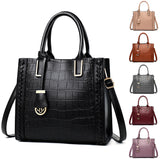 Women's Crocodile Grain PU Leather Shoulder Bag Crossbody Bag Handbag Tote Purse