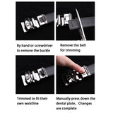 Men's Luxury Genuine Leather Adjustable Belt Ratchet Strap With Automatic Buckle