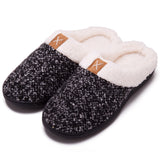 Unisex Memory Foam Winter Warm Slippers Slides Fleece Lined Flats Shoes Footwear