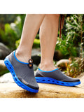 Men's Comfort Casual Mesh Plaid Breathable Slip On Casual Shoes Walking Sneakers